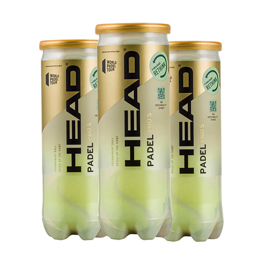 PACK OF 3 TUBES OF 3 HEAD PADEL PRO S BALLS (9 Balls) 1 PACK OF 3 TUBES OF 3 HEAD PADEL PRO S BALLS (9 Balls)