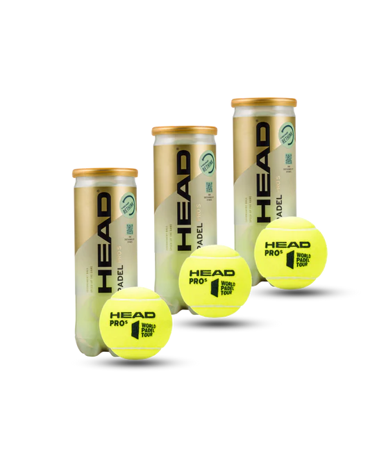 PACK OF 3 TUBES OF 3 HEAD PADEL PRO S BALLS (9 Balls) 4 PACK OF 3 TUBES OF 3 HEAD PADEL PRO S BALLS (9 Balls)