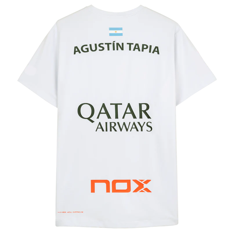 Nox Men's Agustin Tapia AT10 Sponsor T-Shirt White 2 Nox Men's Agustin Tapia AT10 Sponsor T-Shirt White - Image 2