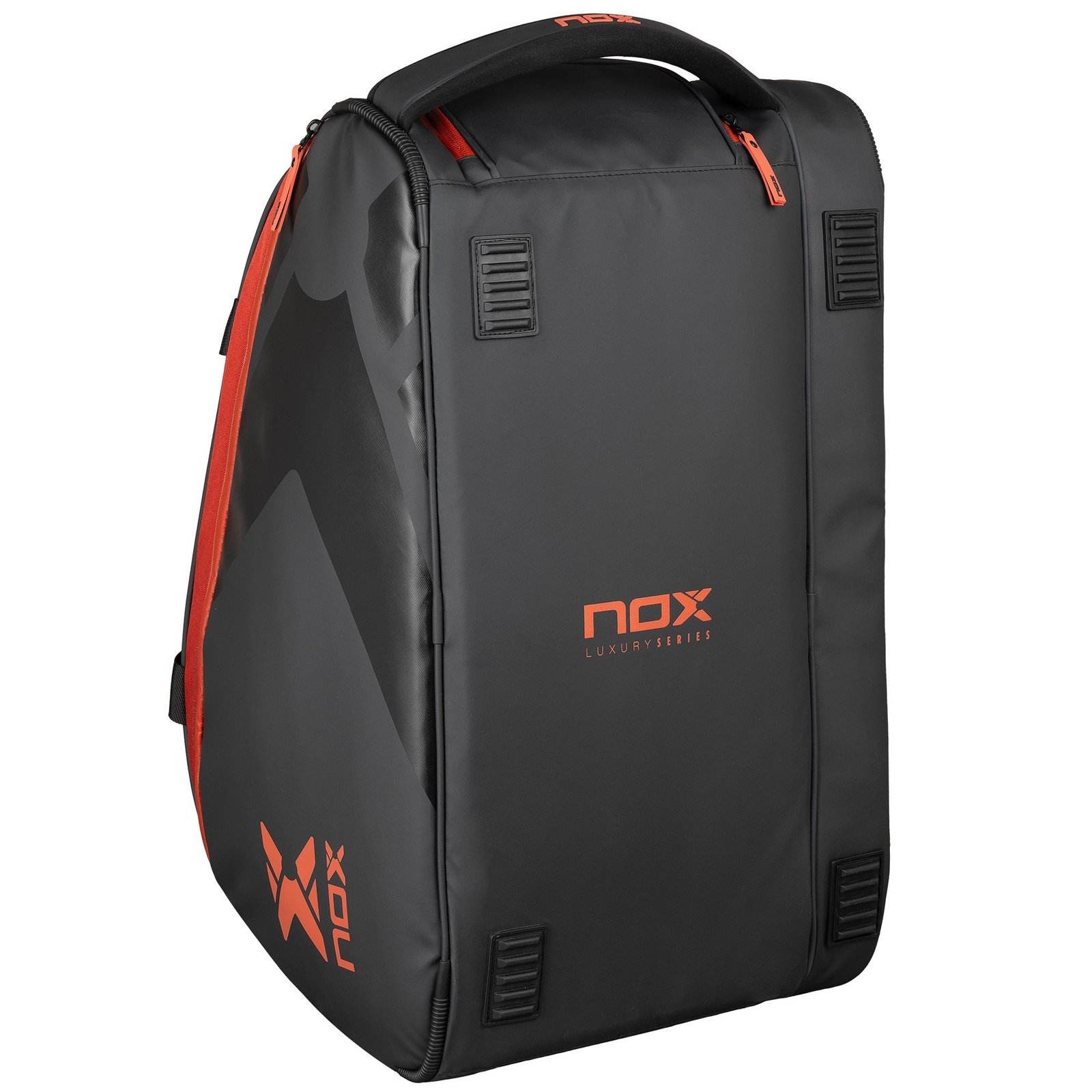 NOX Luxury Open Series Padel Racket Bag (Black / Red) 3 NOX Luxury Open Series Padel Bag Black Red, view 3