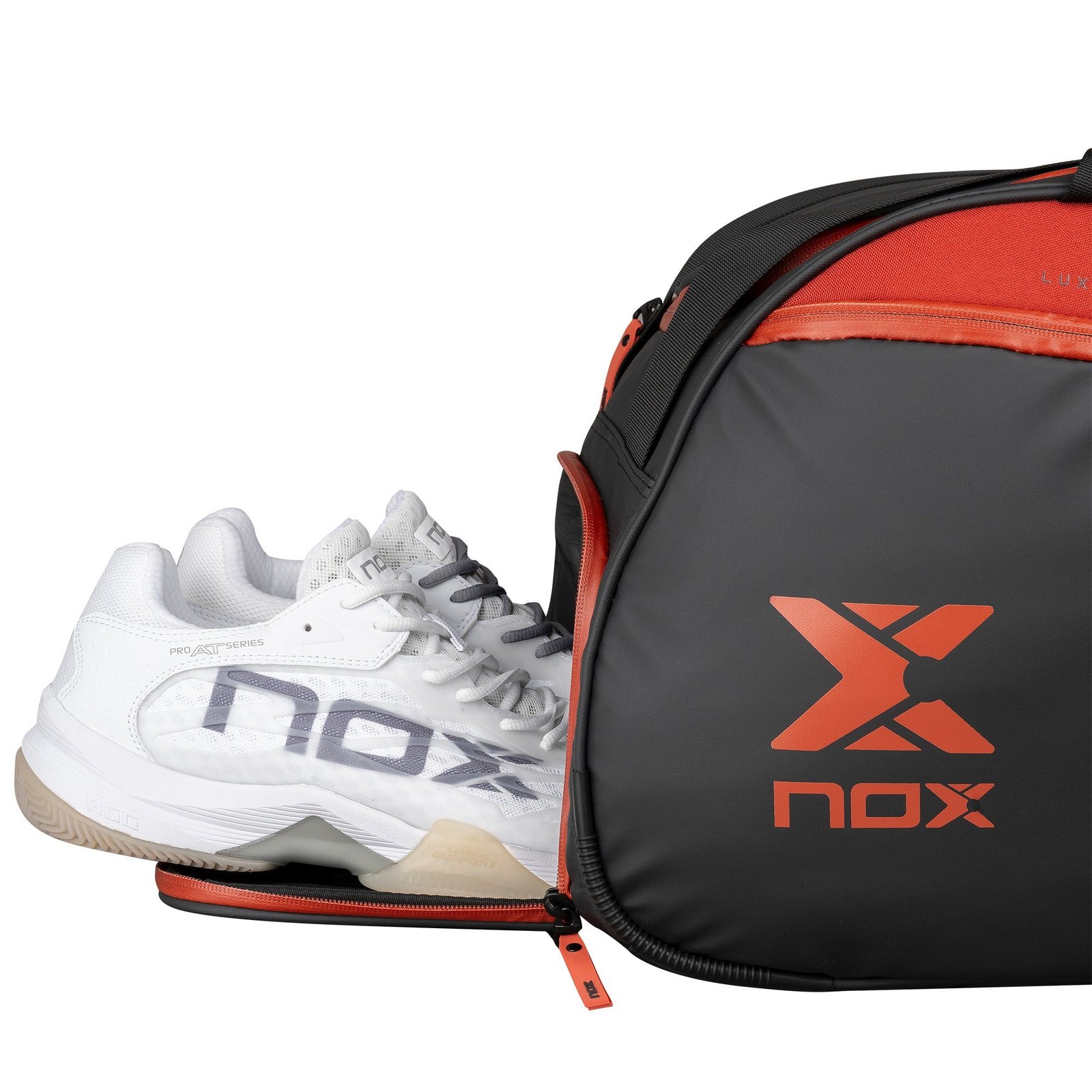 NOX Luxury Open Series Padel Racket Bag (Black / Red) 4 NOX Luxury Open Series Padel Bag Black Red, view 4