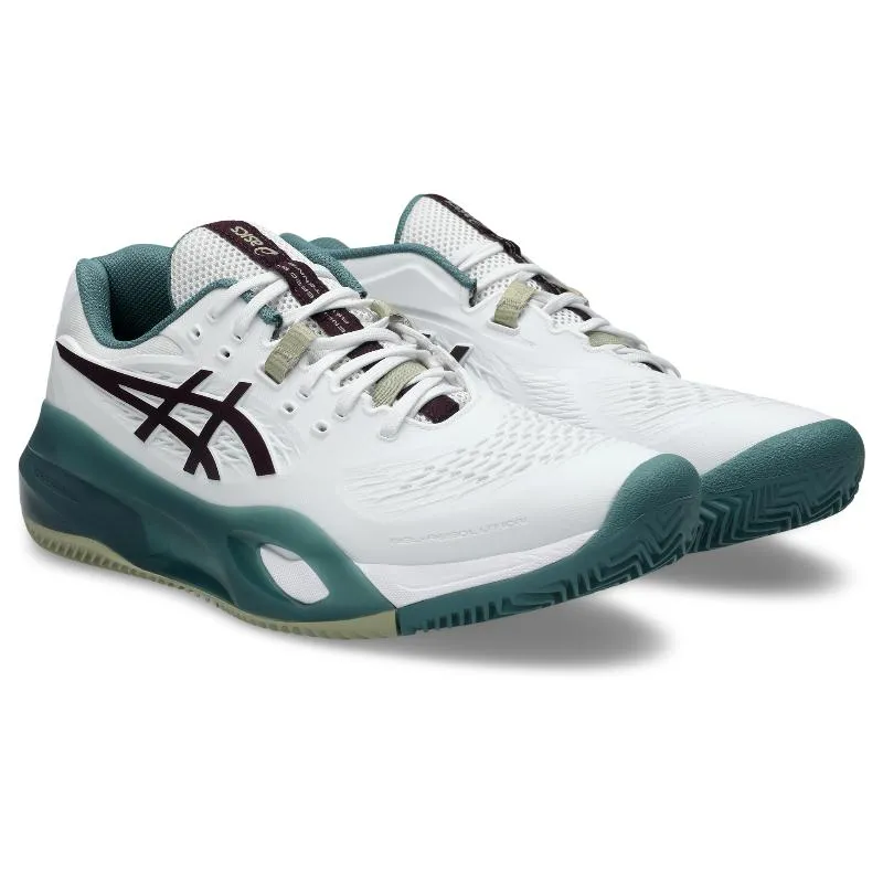 Asics Gel-Resolution X Clay Padel Shoes (White / Dark Garnet) 5 Asics Gel-Resolution X Clay Padel Shoes (White / Dark Garnet)